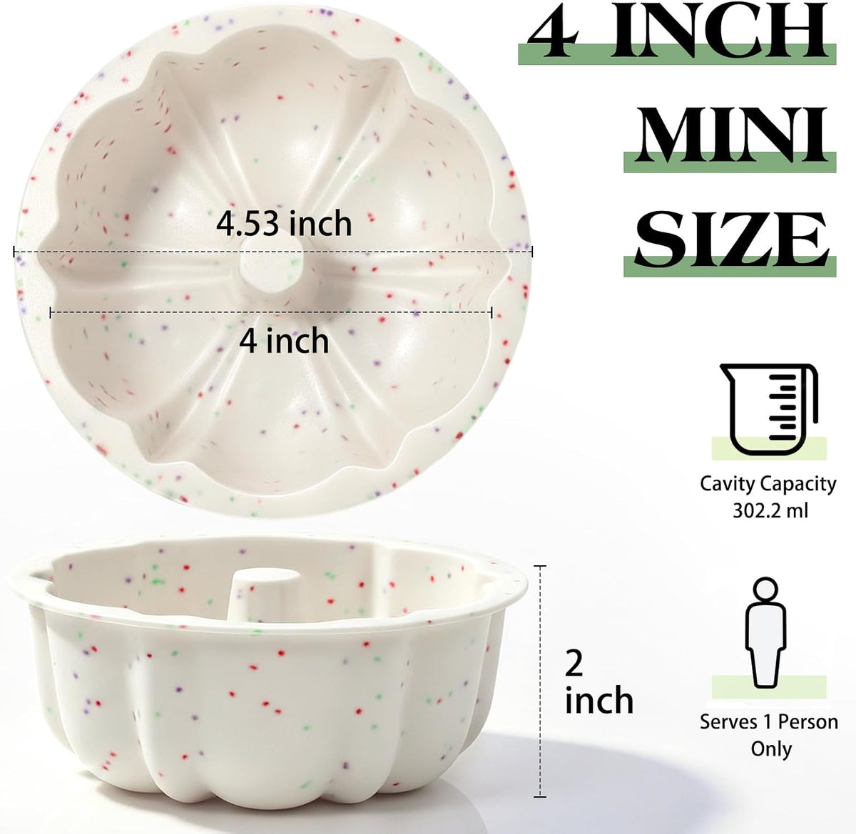 4 Inch Individual Silicone Mini Flan Molds for Baking (25 Pcs,Cream)