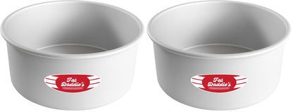 Fat Daddio's PRD-83SET Anodized Aluminum Round Cake Pans, 2 Piece Set, 8 x 3 Inch