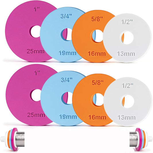4 Pack Cake Pop Rolling Pin Guides Thickness Rings, Set of 4 Size Dough Spacers (1", 3/4", 5/8", 1/2") for Even Cake Pops, Cookies & Fondant, Compatible with Joseph Joseph 45mm Rolling Pins