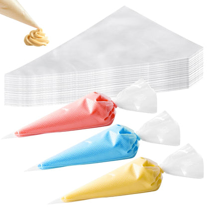 200 Pcs Disposable Cream Pastry Bag Cake Icing Piping Decorating Tool Cupcake Decorating Piping Icing Bag (Red)