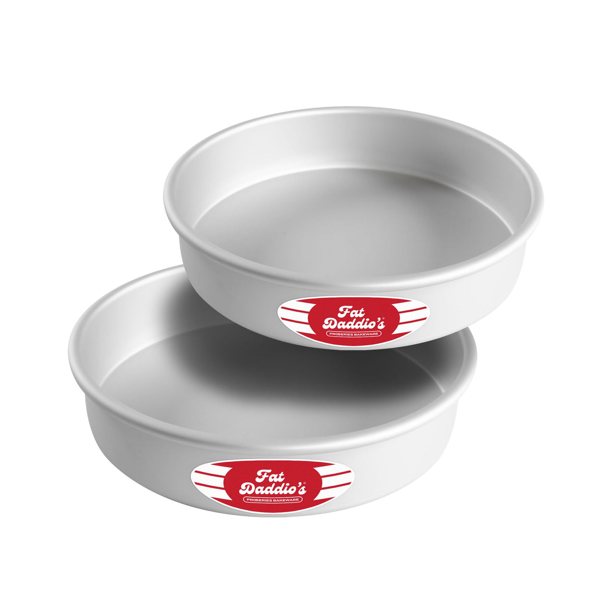 Fat Daddio's PRD-83SET Anodized Aluminum Round Cake Pans, 2 Piece Set, 8 x 3 Inch