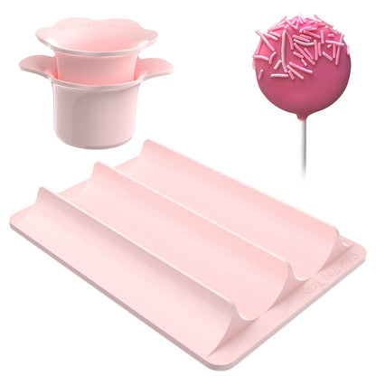 Cake Pop Molds Set, 4 Shapes with Tray, 100 Sticks Wrappers Ties