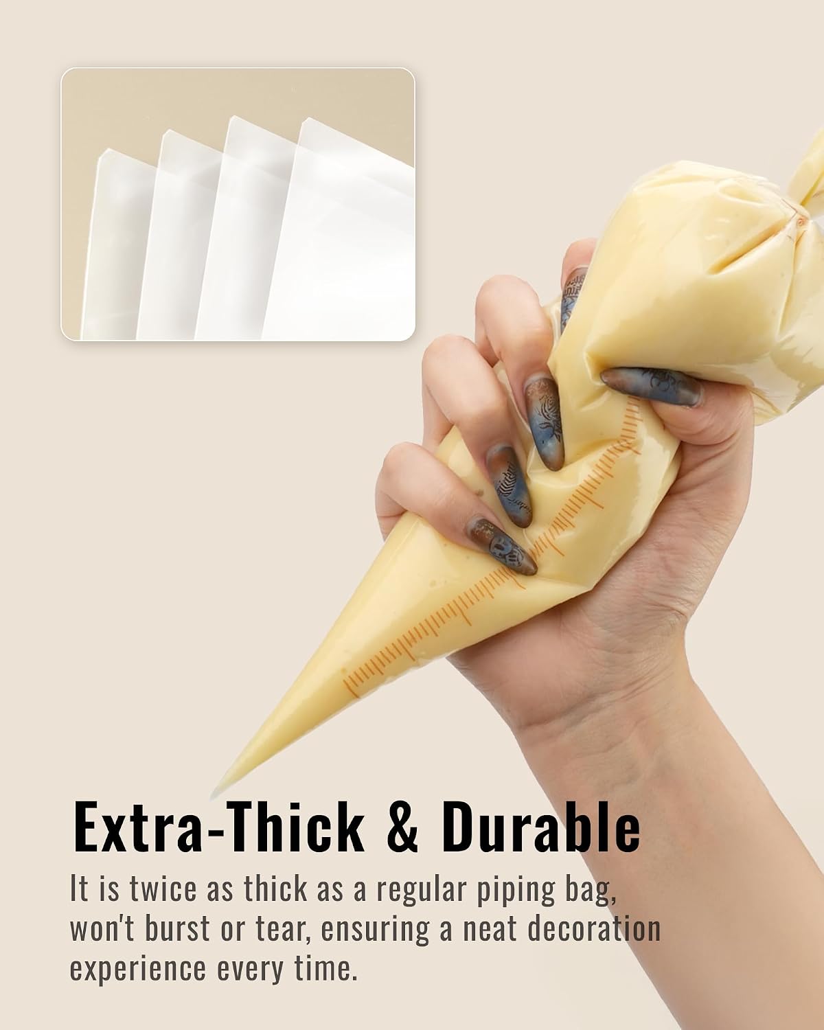 Bake Choice 12 Inch Piping Bags, 100PCS Thickened Disposable Pastry Bags