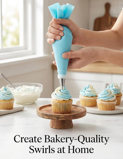 Reusable Piping Bags and Tips Set, 21-Piece Cake and Cupcake Decorating Kit