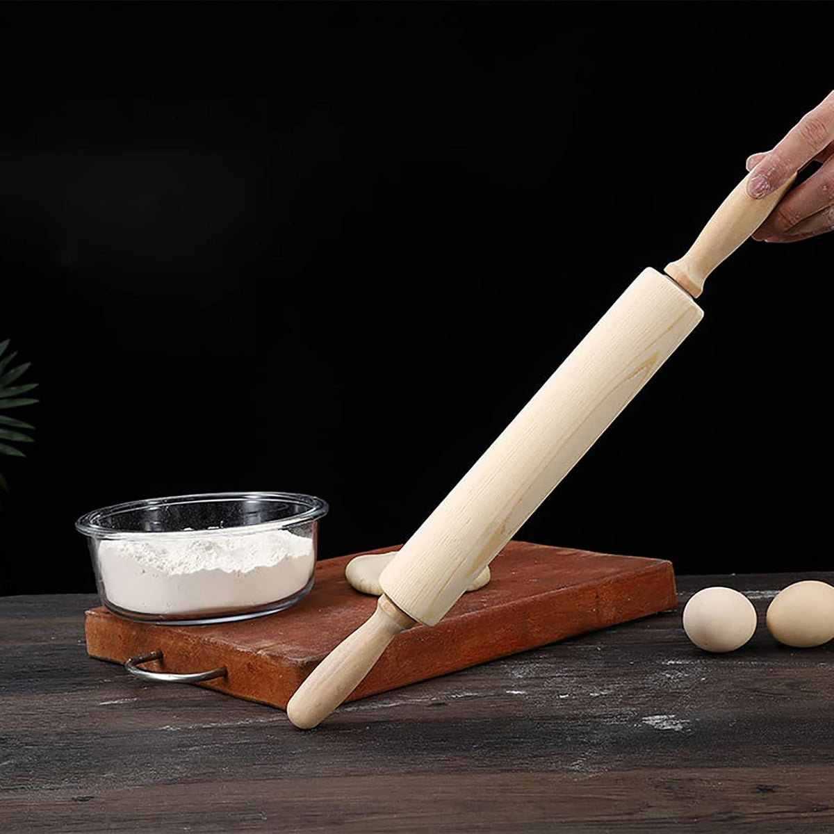 Rolling Pin, 13.8 Inch Wood for Kneading the Dough (L) Rolling Pin, 13.8 Inch Wood for Kneading the Dough of Baking Bread, Pizza, Cookie, Noodles (L)