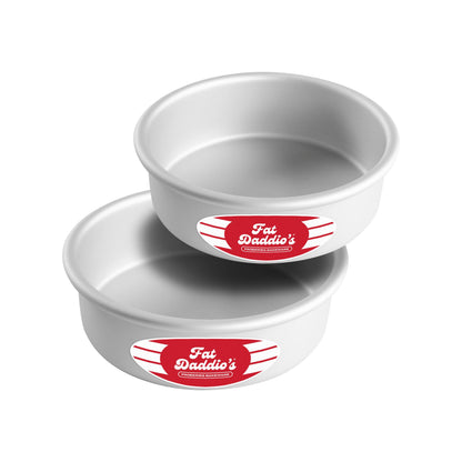 Fat Daddio's PRD-83SET Anodized Aluminum Round Cake Pans, 2 Piece Set, 8 x 3 Inch