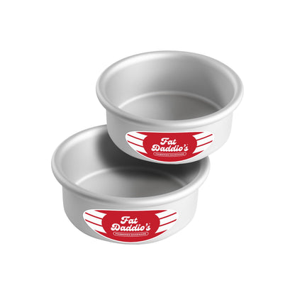 Fat Daddio's PRD-83SET Anodized Aluminum Round Cake Pans, 2 Piece Set, 8 x 3 Inch