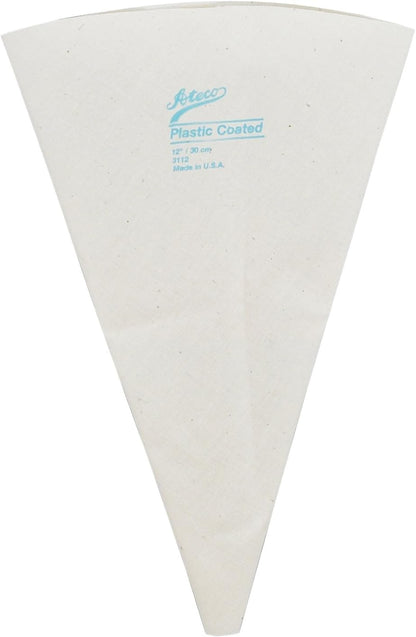 Ateco Plastic Coated Canvas Decorating Bag, 14-Inch, Reusable, Made in USA, White