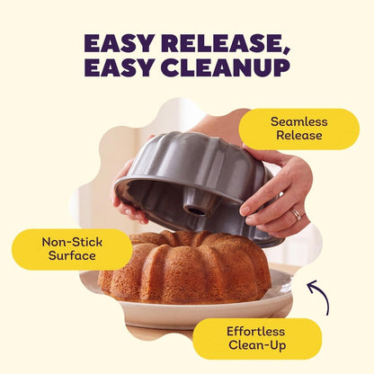 Wilton Gold Non-Stick Fluted Tube Cake Pan, Made Without PFAS, 9.49 in