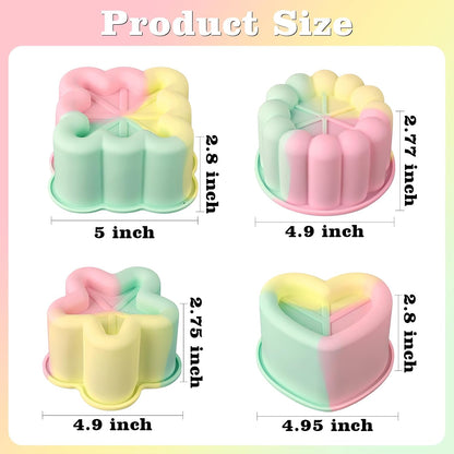 Actvty 4 Inch Silicone Cake Pans, Mini Cake Molds, Bento Cake Mold