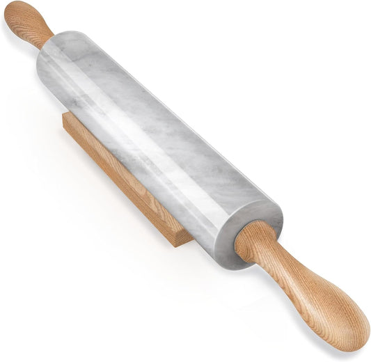 Koville Marble Rolling Pin, Non-Stick African Stone Polished Dough Roller, Pasta, Dumpling, Ravioli, Fondant, Pie Crust, Kitchen Baking Pastry Tools
