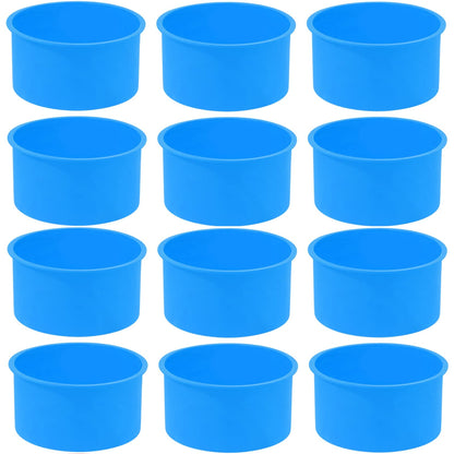 12pcs Silicone Cake Mold Baking Round Cake Molds 4 Inch Non-Stick Baking Pan Kitchen Silicone Cake Molds for Baking(Red, 4inch)