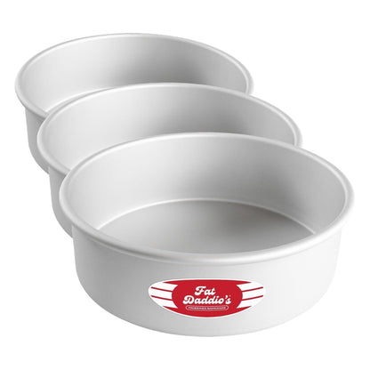 Fat Daddio's PRD-83SET Anodized Aluminum Round Cake Pans, 2 Piece Set, 8 x 3 Inch