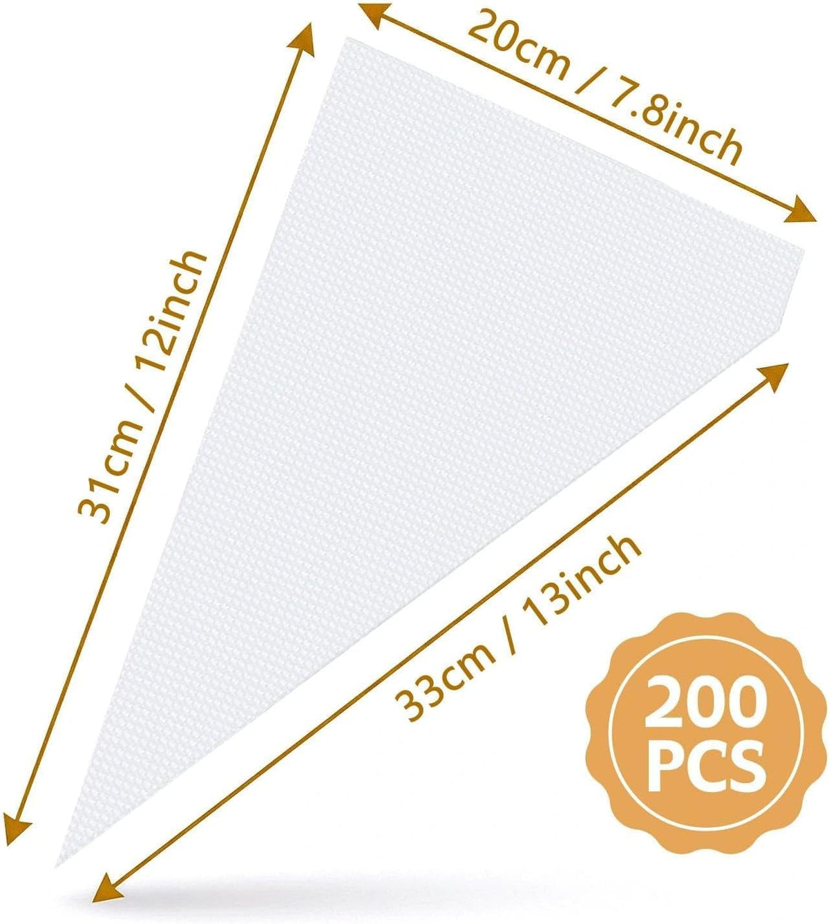 ilauke 13 Inch Disposable Piping Bags, 200 Pcs for Cake Baking Decorating