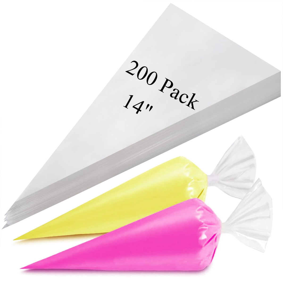 Piping Bags 12 & 16 Inch, 200 PCS Tipless Piping Bags Disposable Pastry Bags Thick Icing Bags for Decorating Cake Cookies
