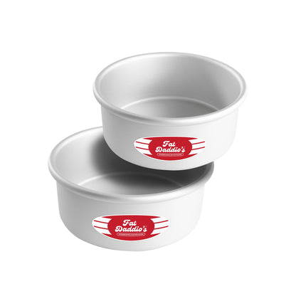 Fat Daddio's PRD-83SET Anodized Aluminum Round Cake Pans, 2 Piece Set, 8 x 3 Inch