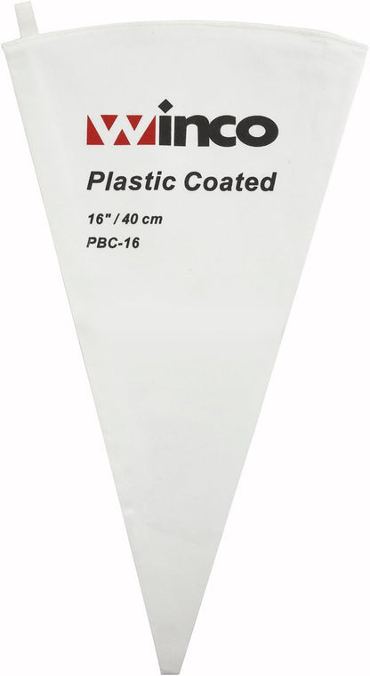 Winco Pastry Bag Cotton with Plastic Coating, 21-Inch,White,Medium