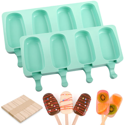 WMKGG Popsicle Silicone Molds Set, 2 PCS Ice Cream Mold(Standard Size/Pink)