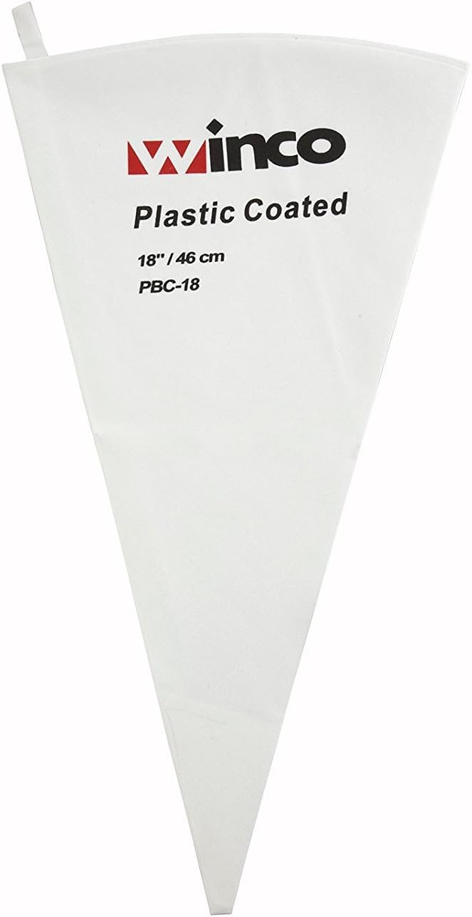 Winco Pastry Bag Cotton with Plastic Coating, 21-Inch,White,Medium