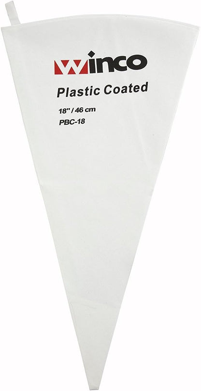 Winco Pastry Bag Cotton with Plastic Coating, 21-Inch,White,Medium