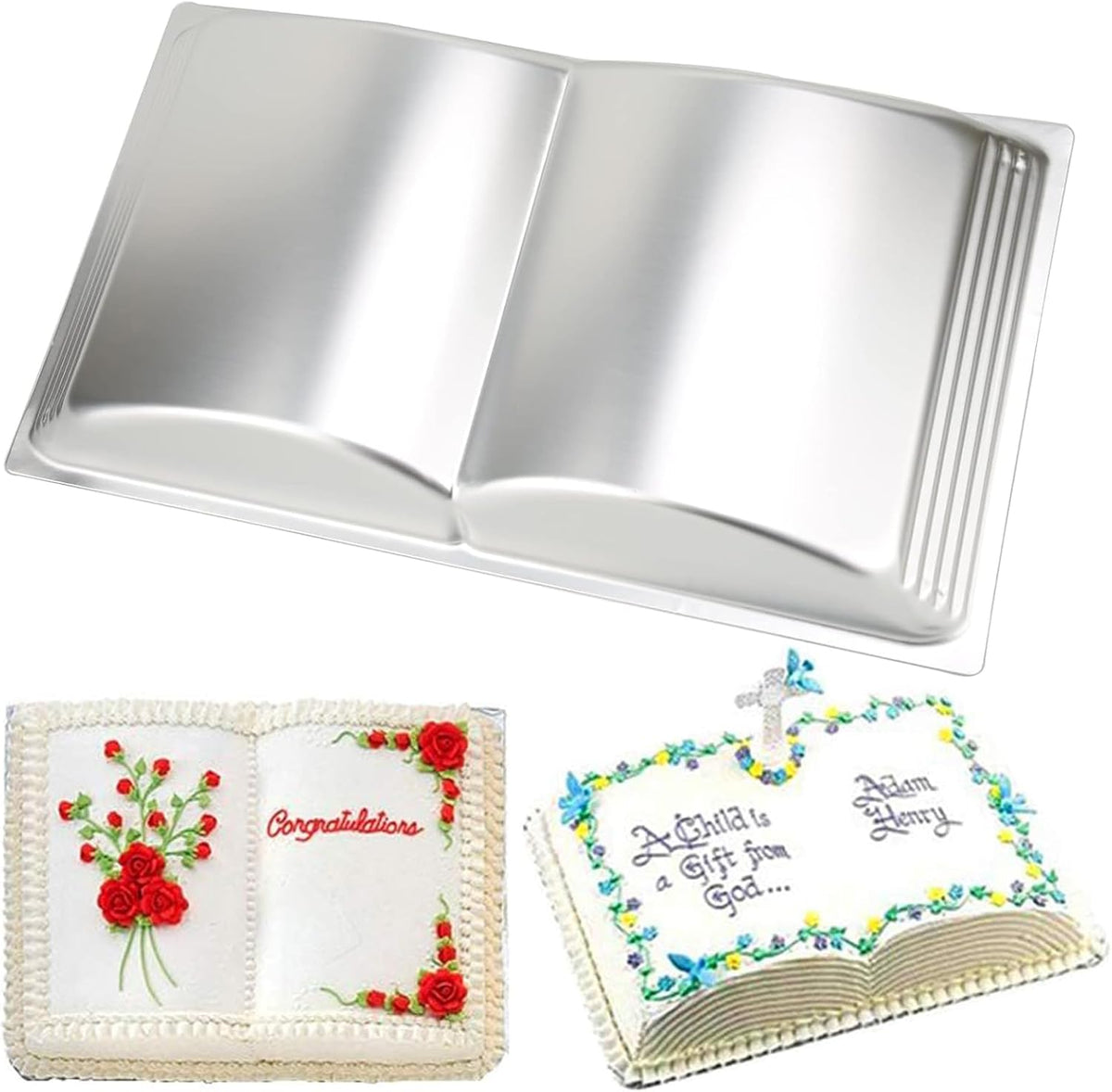 Book Shape Cake Pan, 3D Birthday Cake Pan, Aluminum Alloy Cake Molds Nonstick Baking Tools
