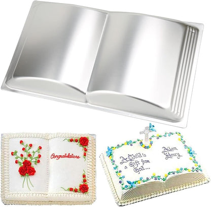Book Shape Cake Pan, 3D Birthday Cake Pan, Aluminum Alloy Cake Molds Nonstick Baking Tools