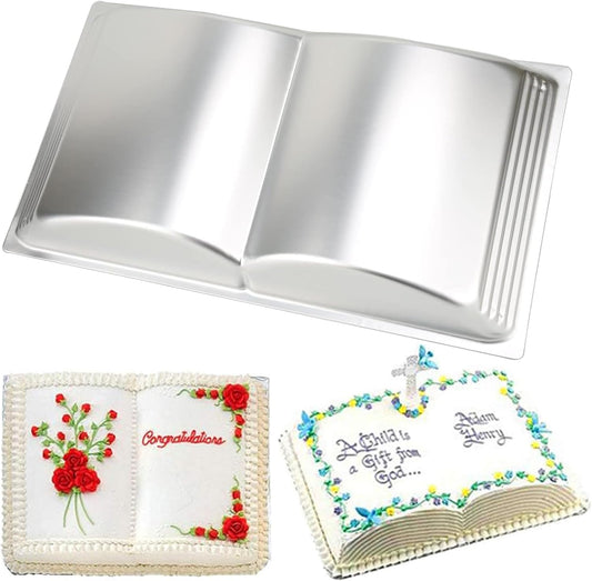 Book Shape Cake Pan, 3D Birthday Cake Pan, Aluminum Alloy Cake Molds Nonstick Baking Tools