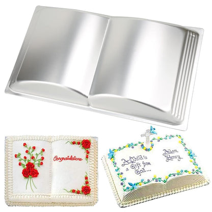 Book Shape Cake Pan, 3D Birthday Cake Pan, Aluminum Alloy Cake Molds Nonstick Baking Tools