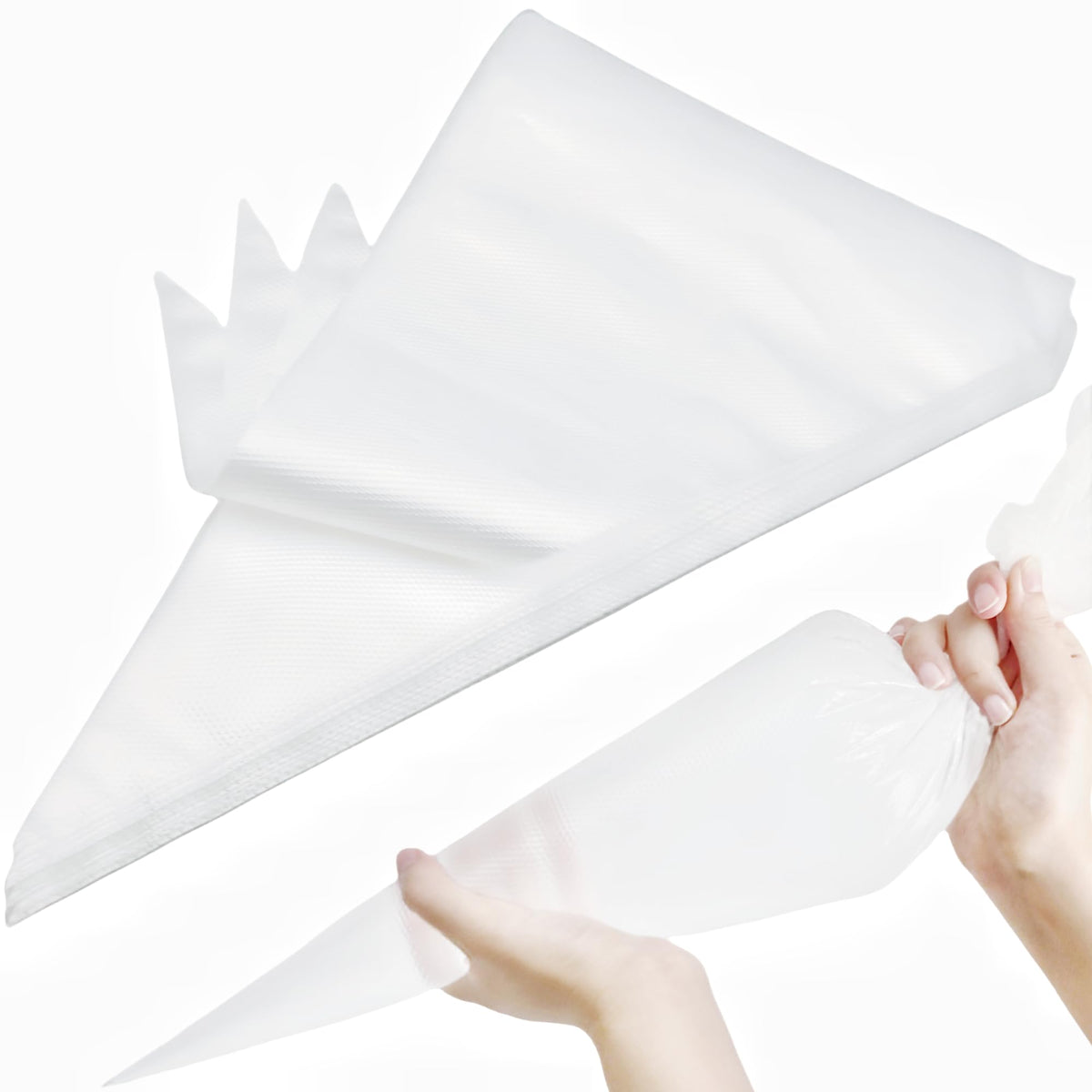 18 Inch Large Piping Bags Disposable Pastry Bags 100 Pack Thick Plastic Anti-Burst Icing Piping Bags For Frosting Decorating Cake Cupcake Cookie (18 Inch-100 Pack)