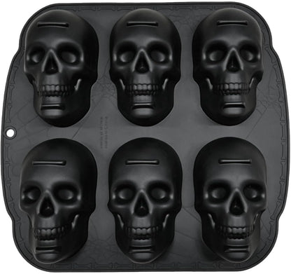 Skull Cake Pan Silicone Mold (6 Cavity)