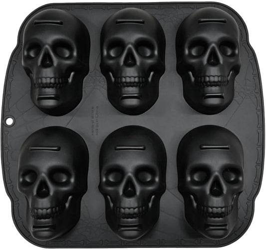 Skull Cake Pan Silicone Mold (6 Cavity)