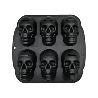 Skull Cake Pan Silicone Mold (6 Cavity)