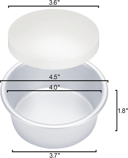 4 Inch Cake Pan Set of 8, Aluminum Mini Cake Pans w/ 100PCS Parchment Paper