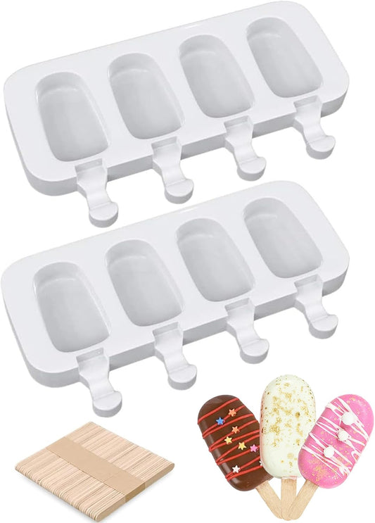 Ouddy Life Popsicle Molds Set of 2, Ice Pop Molds Silicone Cake Pop Mold