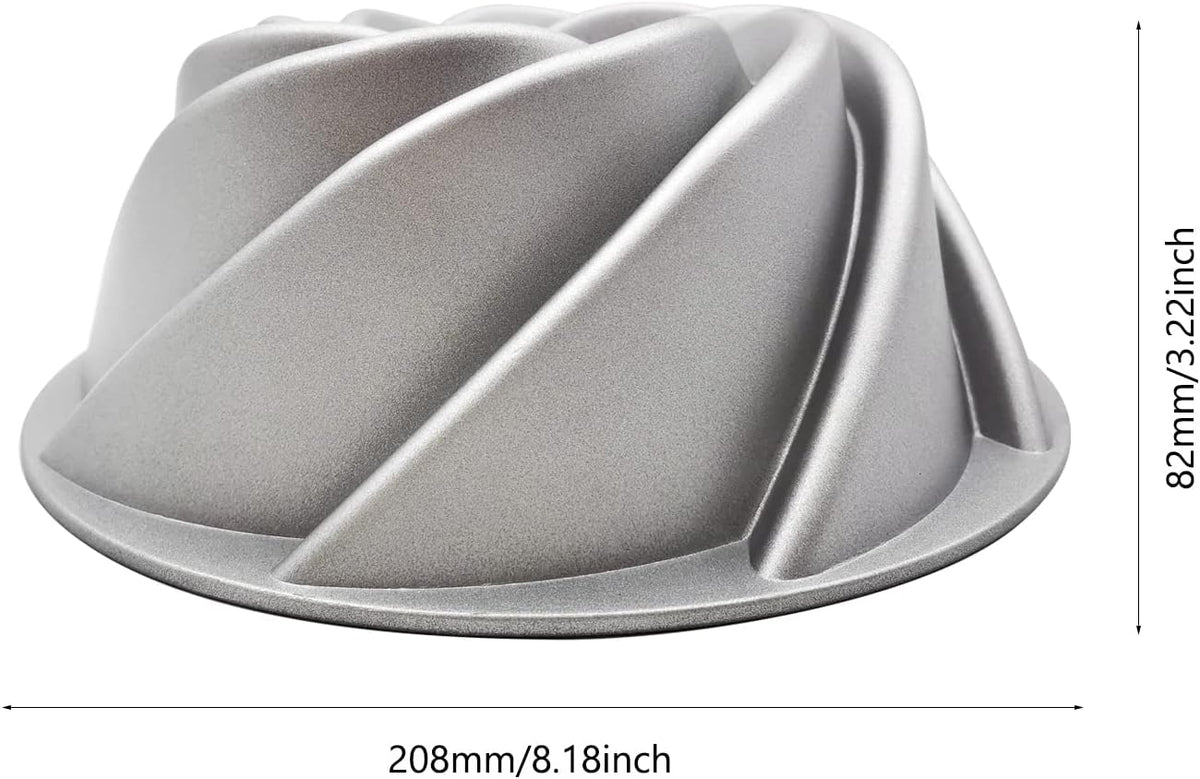 Charlotte Cake Mold, 8 Inch Cake Pan Aluminium Kitchen Accessories Decoration Christmas Wedding Valentine’s 3D Charlotte Cake Pan (Swirl Shape)