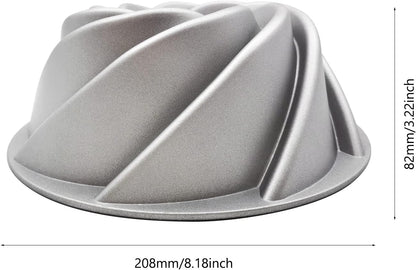 Charlotte Cake Mold, 8 Inch Cake Pan Aluminium Kitchen Accessories Decoration Christmas Wedding Valentine’s 3D Charlotte Cake Pan (Swirl Shape)