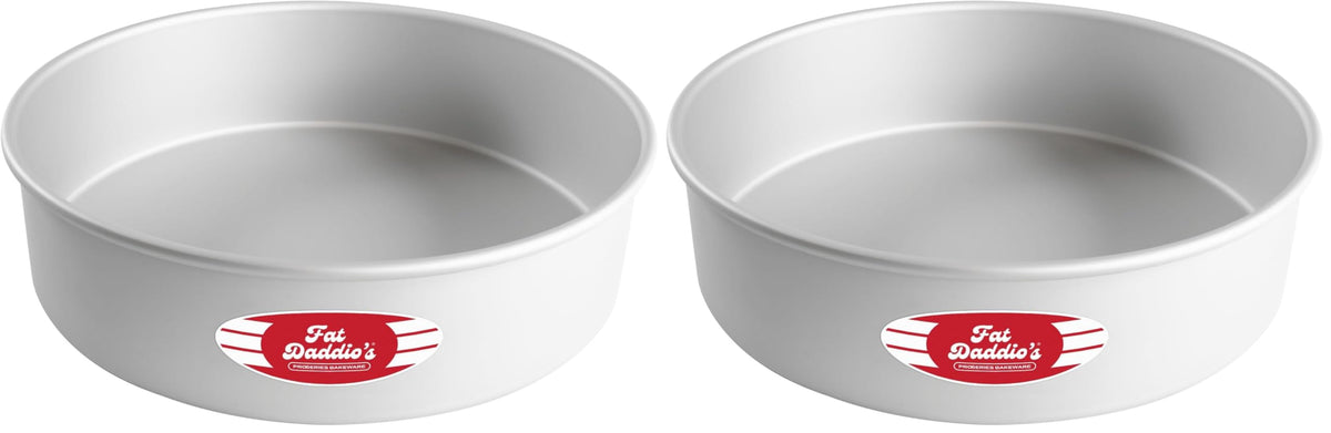 Fat Daddio's PRD-83SET Anodized Aluminum Round Cake Pans, 2 Piece Set, 8 x 3 Inch