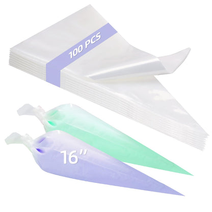 LoveBB 500 Pcs Piping Bags Disposable 10.6 inch Thick Tipless Pastry Bags Icing Frosting Bags for Baking Cookies Cupcake Decorating Supplies