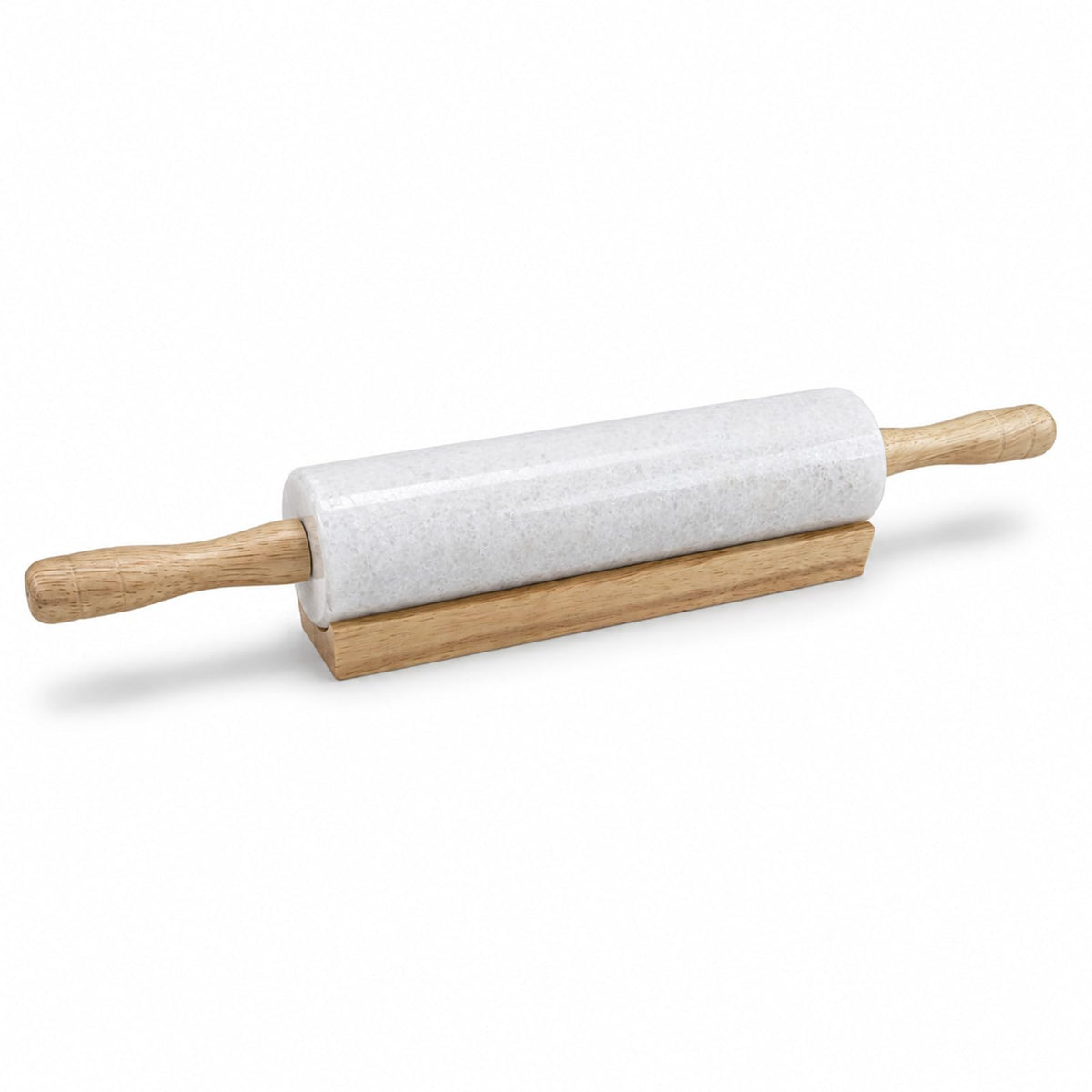 KARRYOUNG Marble Rolling Pin with Wooden handles for Baking,Home Use,White