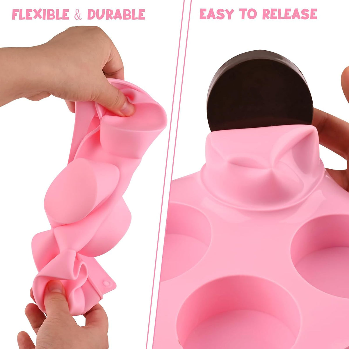 HUAKENER Cake Puck Mold Set 2 Different Sizes