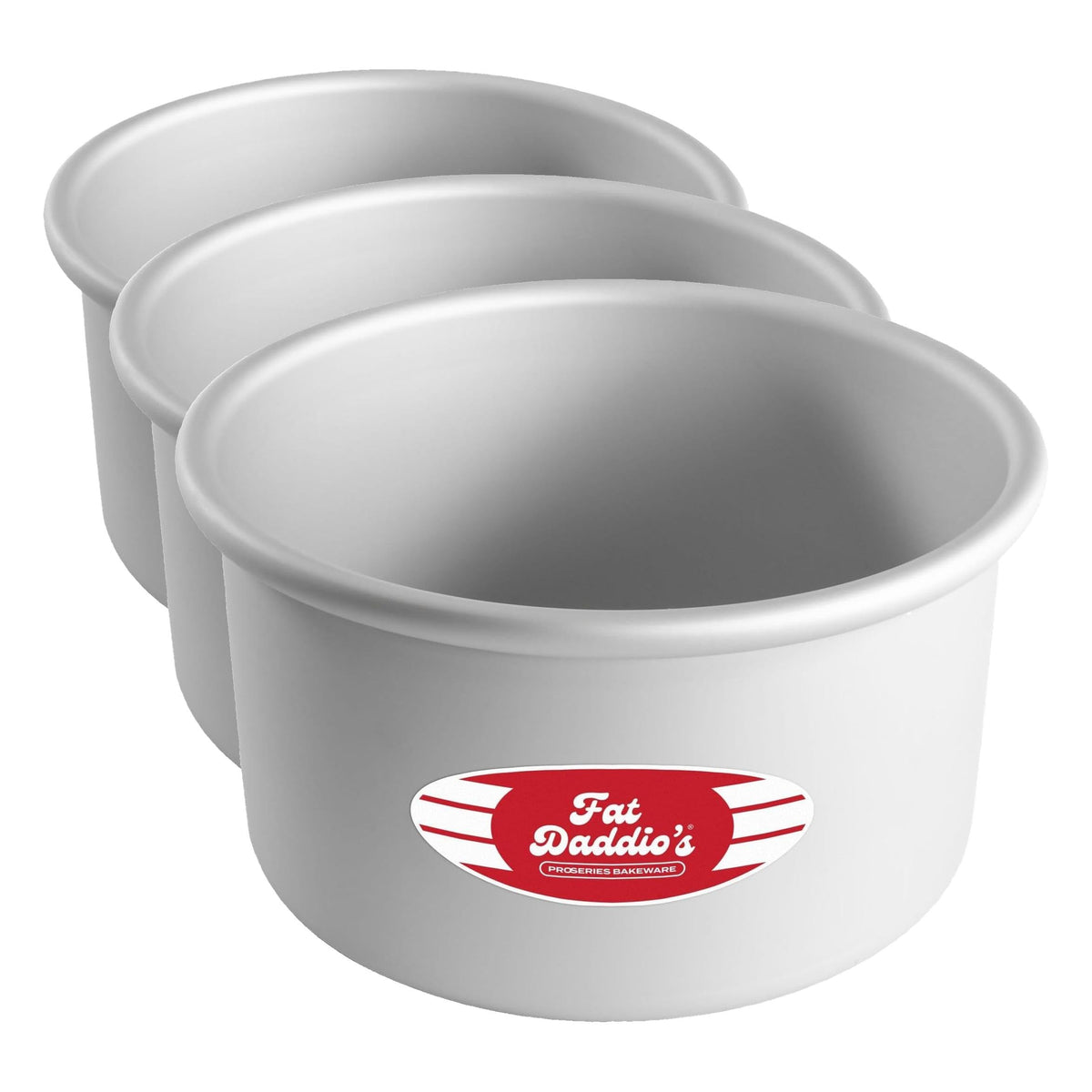 Fat Daddio's PRD-83SET Anodized Aluminum Round Cake Pans, 2 Piece Set, 8 x 3 Inch