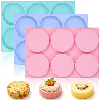 3 Pcs Silicone Mini Fluted Tube Cake Pans, 6‑Cavity Mini Cake Pans
