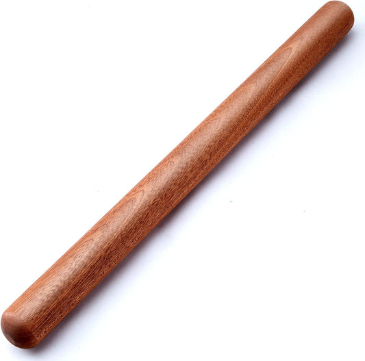 AISOSO French Rolling Pin for Baking,17.7 Inches Wooden Dough Roller,Brown