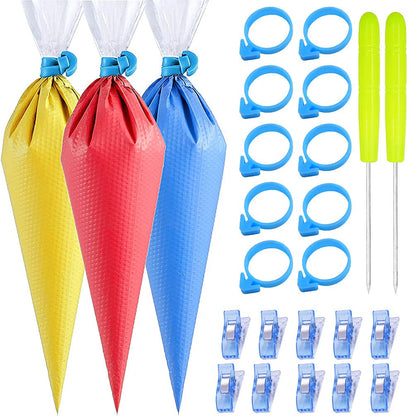 100 Pieces Piping Bags Disposable -14 inch Tipless Piping Bags | Pastry Bags | Icing Bags | Frosting Bags for Cake Cookies Baking Decorating (100, 14inch)