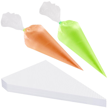Engorgio 100 Pcs Disposable Mini Piping Bags 8 inch Pastry Bag Pastry Crimpers Small Piping Bags Disposable Pastry Bags For Cake Macarons Dessert Decorations Cookies Baking Cupcakes (Clear)