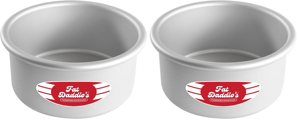 Fat Daddio's PRD-83SET Anodized Aluminum Round Cake Pans, 2 Piece Set, 8 x 3 Inch