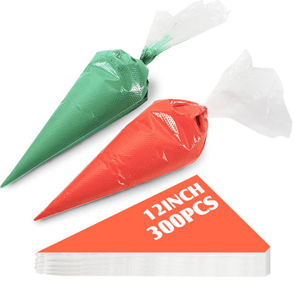 XSEINO Disposable Piping Bags, 12 Inch - 150PCS Heavy Duty Anti Burst Pastry Bags With Bump Non-slip Design For Icing and Frosting and Cookies Decoration Bags(Thickened)