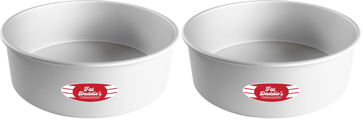 Fat Daddio's PRD-83SET Anodized Aluminum Round Cake Pans, 2 Piece Set, 8 x 3 Inch