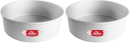 Fat Daddio's PRD-83SET Anodized Aluminum Round Cake Pans, 2 Piece Set, 8 x 3 Inch