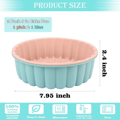 HUAKENER 2 Pcs Charlotte Cake Pan, 8 Inch Round Cake Pan